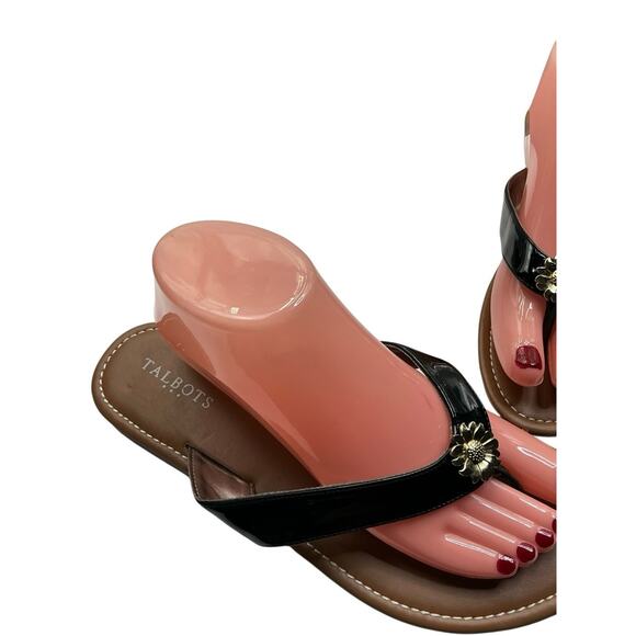 Talbots Sandals Flip Flop Slip On Casual Toe Post Open Toe Women’s Sz. 10 Black - Picture 3 of 11